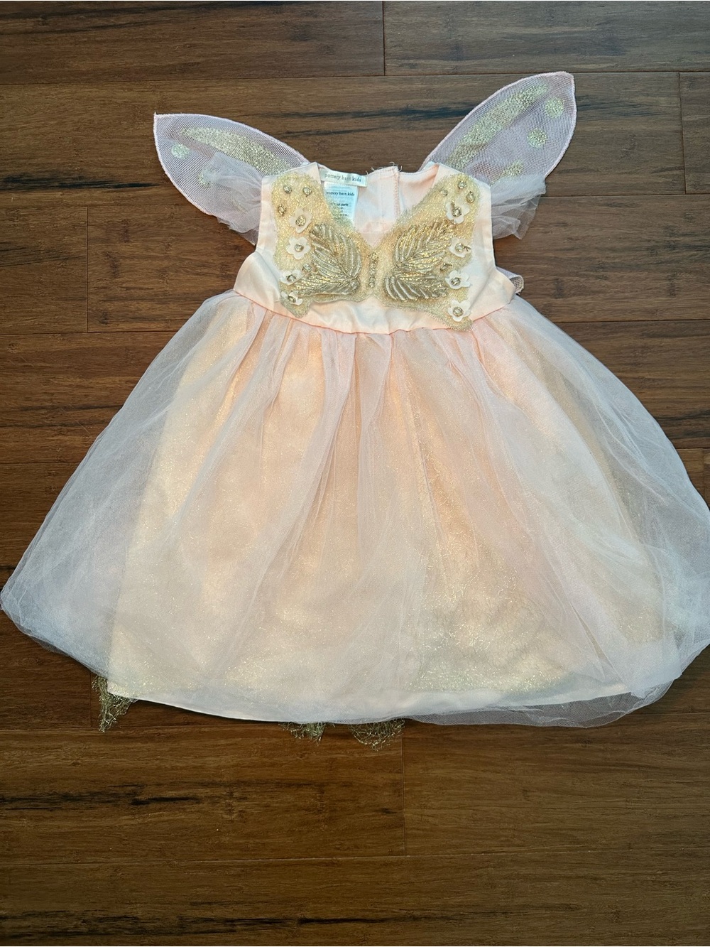Pottery Barn Kids Pink and Gold Fairy Costume with Wings Size 4